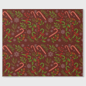 Weihnachtsleckereien & Blätter Geschenkpapier (Flach)