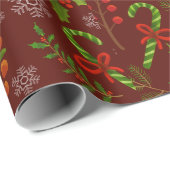 Weihnachtsleckereien & Blätter Geschenkpapier (Rolleneckpunkt)