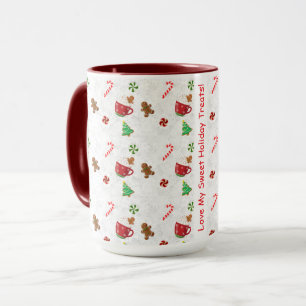 Weihnachtsleckereien – Zuckerstangen, Kekse und Ka Tasse