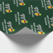 Weihnachtsleder-Softball personalisierte lustige S Geschenkpapier (Ecke)