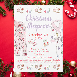 Weihnachtsleepover Feiertagsparty Pajamas Robes Einladung