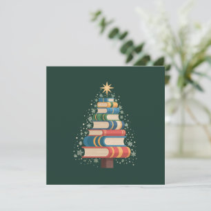 Weihnachtslehrer Bücher Baum Xmas Leseferien Einladung