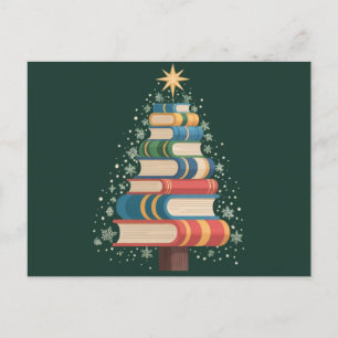 Weihnachtslehrer Bücher Baum Xmas Leseferien Feiertagspostkarte