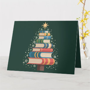Weihnachtslehrer Bücher Baum Xmas Leseferien Karte