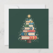 Weihnachtslehrer Bücher Tree Xmas Reading Holiday Einladung (Vorderseite)