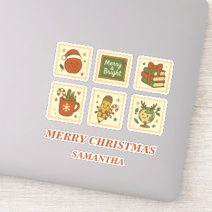 Weihnachtslehrer-Collage Stickers Aufkleber