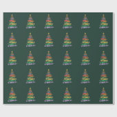 Weihnachtslehrer Crayon Tree Niedliche Weihnachtsb Geschenkpapier (Flach)