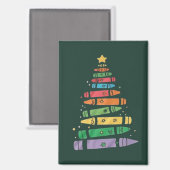 Weihnachtslehrer Crayon Tree Niedliche Weihnachtsb Magnet (Vorderseite/Rückseite)