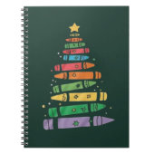 Weihnachtslehrer Crayon Tree Niedliche Weihnachtsb Notizblock (Vorderseite)