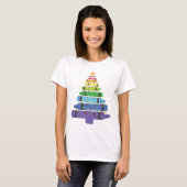 Weihnachtslehrer Crayons Tree mit Licht T-Shirt (Vorne ganz)