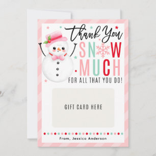 Weihnachtslehrer Danke Rosa Geschenkkarte Halter Einladung