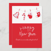 Weihnachtslehrer Danke Rot Geschenkkarte Halter Feiertagskarte (Vorne/Hinten)