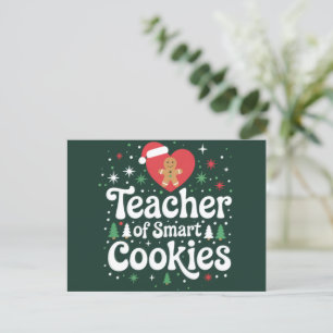 Weihnachtslehrer der schlauen Cookies  Feiertagspostkarte