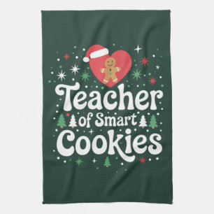 Weihnachtslehrer der schlauen Cookies  Geschirrtuch
