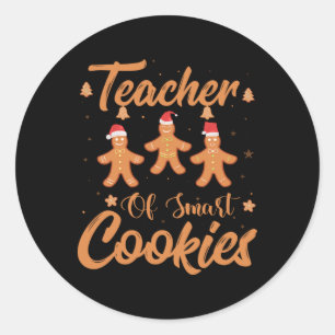 Weihnachtslehrer für intelligente Cookies Weihnach Runder Aufkleber
