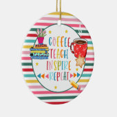 Weihnachtslehrer Kaffee lehren sanitize covid19 Keramik Ornament (Rechts)