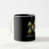 Weihnachtslehrer Leben 2020 Tree Wearing Maske Ges Zweifarbige Tasse (Vorderseite Links)