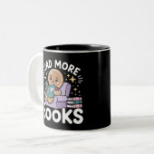 Weihnachtslehrer Lesen Sie mehr Bücher Funny Zweifarbige Tasse (Vorderseite Links)