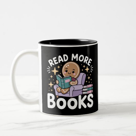 Weihnachtslehrer Lesen Sie mehr Bücher Funny Zweifarbige Tasse (Links)