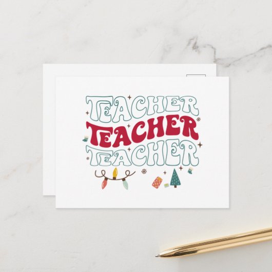 Weihnachtslehrer Postkarte (Vorderseite/Rückseite Beispiel)