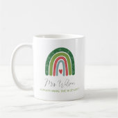 Weihnachtslehrer Rainbow Nice List Kaffeetasse (Links)