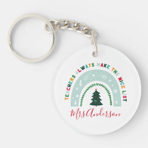 Weihnachtslehrer Regenbogen schöne Liste niedlich Schlüsselanhänger