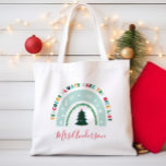 Weihnachtslehrer Regenbogen schöne Liste niedliche Tragetasche<br><div class="desc">Weihnachten Regenbogenlehrer sind immer auf der schönen Liste niedliche Geschenke.</div>