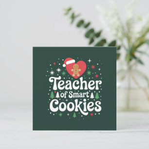 Weihnachtslehrer über intelligente Cookies Feiertagskarte