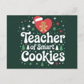 Weihnachtslehrer über intelligente Cookies Feiertagspostkarte (Vorderseite)