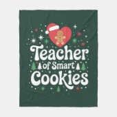 Weihnachtslehrer über intelligente Cookies Fleecedecke (Vorderseite)