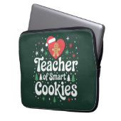 Weihnachtslehrer über intelligente Cookies Laptopschutzhülle (Vorderseite Links)