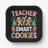 Weihnachtslehrer über intelligente Cookies Lebkuch Pappteller (Vorderseite)