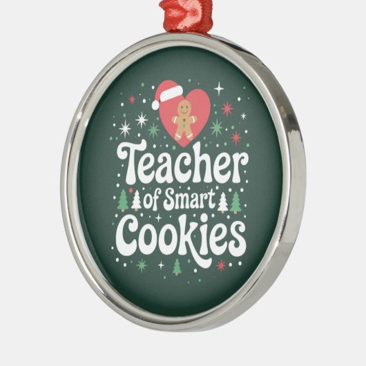 Weihnachtslehrer über intelligente Cookies Ornament Aus Metall (Links)