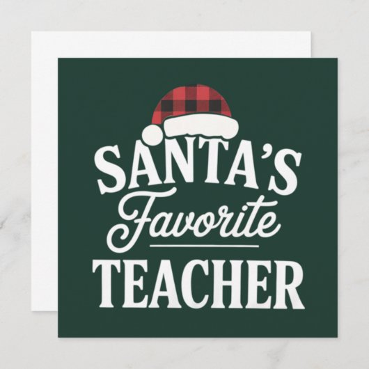 Weihnachtslehrer unterrichten Schüler Einladung (Vorne/Hinten)