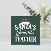 Weihnachtslehrer unterrichten Schüler Einladung (Stehend Vorderseite)