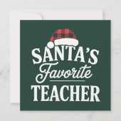 Weihnachtslehrer unterrichten Schüler Einladung (Vorderseite)