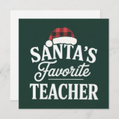 Weihnachtslehrer unterrichten Schüler Feiertagskarte (Vorne/Hinten)