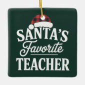 Weihnachtslehrer unterrichten Schüler Keramikornament (Vorderseite)