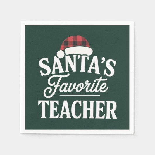 Weihnachtslehrer unterrichten Schüler Serviette (Vorderseite)