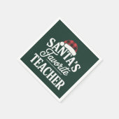 Weihnachtslehrer unterrichten Schüler Serviette (Ecke)