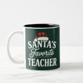 Weihnachtslehrer unterrichten Schüler Zweifarbige Tasse (Links)
