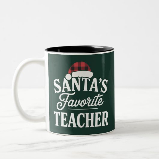 Weihnachtslehrer unterrichten Schüler Zweifarbige Tasse (Links)