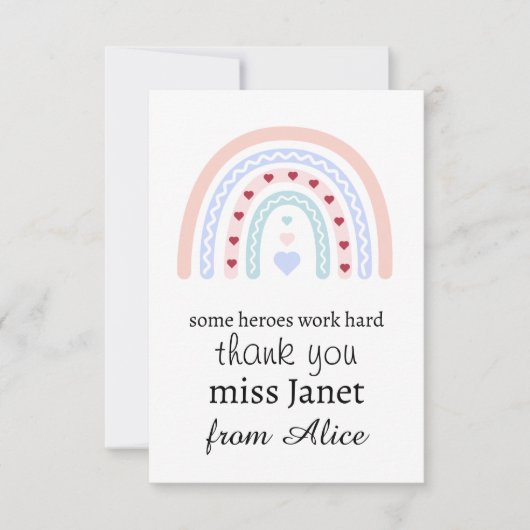 Weihnachtslehrer Vielen Dank für Ihr personalisier Dankeskarte (Vorderseite)