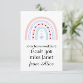 Weihnachtslehrer Vielen Dank für Ihr personalisier Dankeskarte (Stehend Vorderseite)