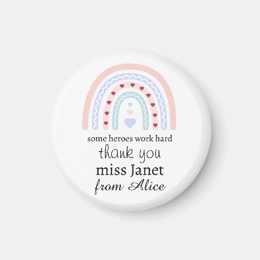 Weihnachtslehrer Vielen Dank für Ihr personalisier Magnet (Vorne)