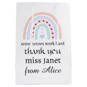 Weihnachtslehrer Vielen Dank für Ihr personalisier Mittlere Geschenktüte (Rückseite)