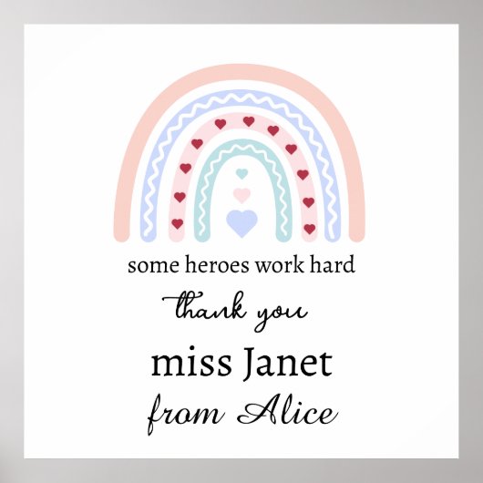 Weihnachtslehrer Vielen Dank für Ihr personalisier Poster (Vorne)