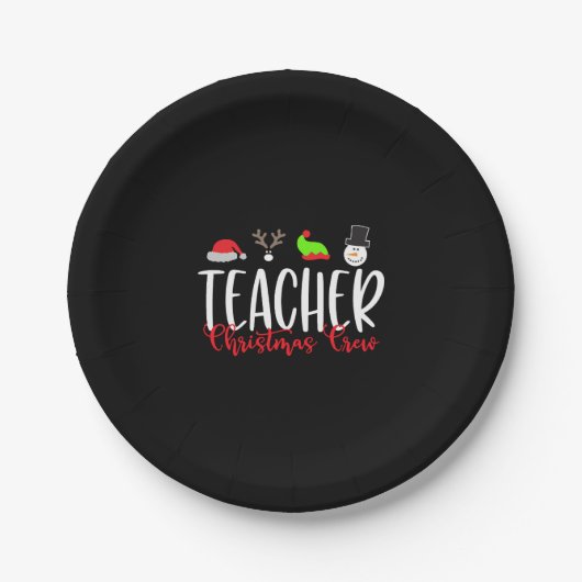 Weihnachtslehrer, Weihnachts-Crew Pappteller (Vorderseite)
