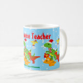 Weihnachtslehrer Wertschätzung Kinder Dinosaurier Kaffeetasse (VorderseiteRechts)