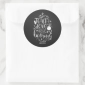 Weihnachtslehrerin Calligrafy Zitat Runder Aufkleber (Tasche)